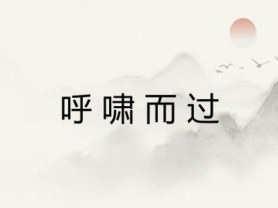 呼啸而过 呼啸而过