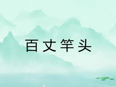 百丈竿头 百丈竿头