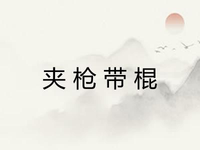 夹枪带棍 夹枪带棍