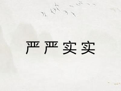 严严实实 严严实实