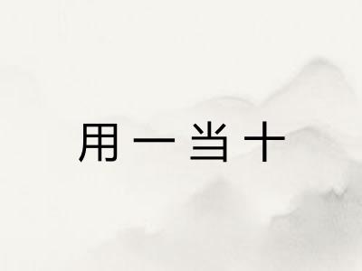 用一当十