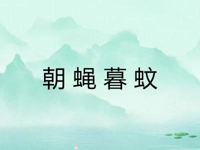 朝蝇暮蚊 朝蝇暮蚊