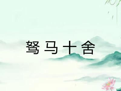 驽马十舍 驽马十舍