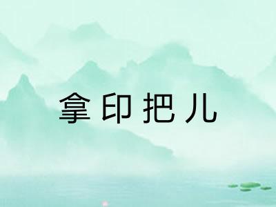 拿印把儿 拿印把儿