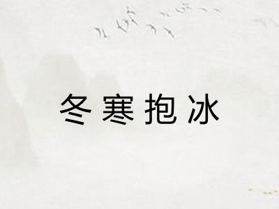 冬寒抱冰 冬寒抱冰