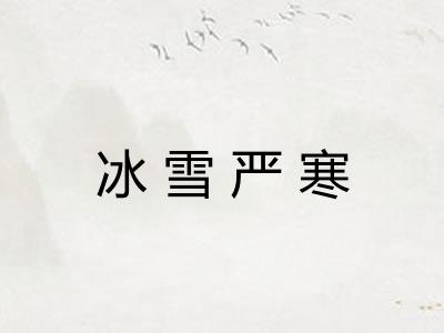 冰雪严寒 冰雪严寒