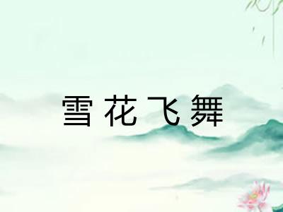 雪花飞舞 雪花飞舞