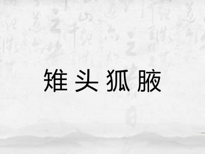 雉头狐腋 雉头狐腋