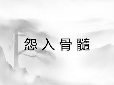 怨入骨髓 怨入骨髓