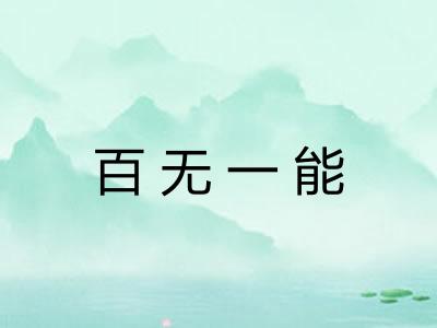 百无一能 百无一能