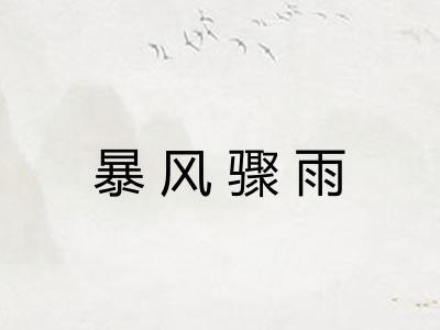 暴风骤雨 暴风骤雨