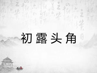 初露头角 初露头角