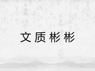 文质彬彬 文质彬彬