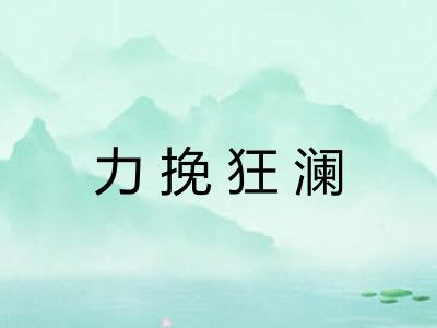 力挽狂澜 力挽狂澜