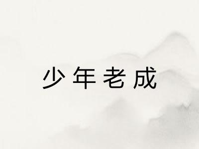 少年老成 少年老成