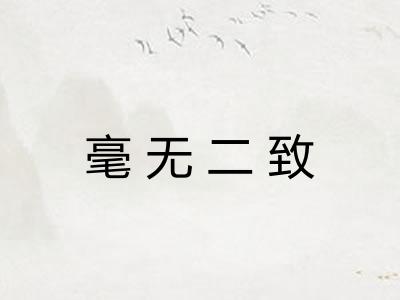 毫无二致 毫无二致