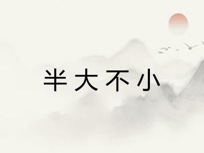 半大不小 半大不小