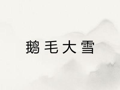 鹅毛大雪 鹅毛大雪