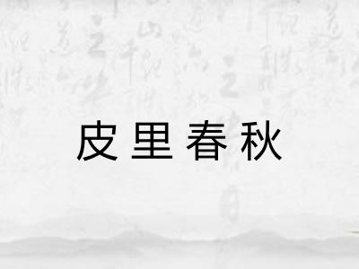 皮里春秋 皮里春秋