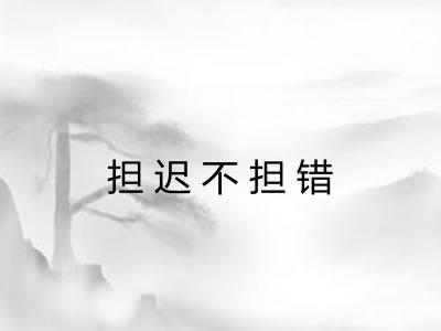 担迟不担错 担迟不担错