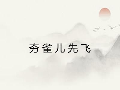 夯雀儿先飞 夯雀儿先飞