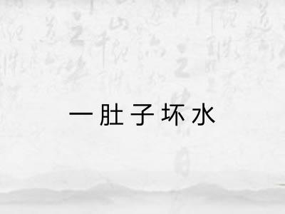 一肚子坏水 一肚子坏水