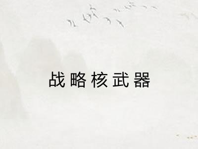 战略核武器 战略核武器