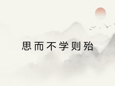 思而不学则殆 思而不学则殆