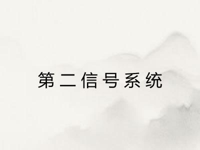 第二信号系统 第二信号系统