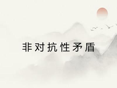 非对抗性矛盾 非对抗性矛盾
