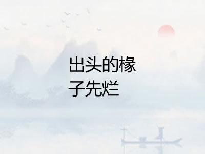 出头的椽子先烂 出头的椽子先烂