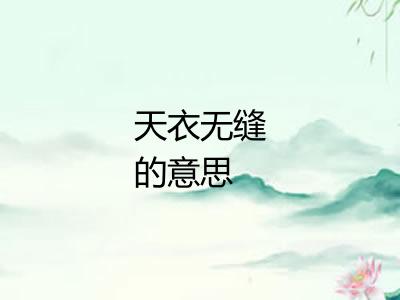 天衣无缝的意思