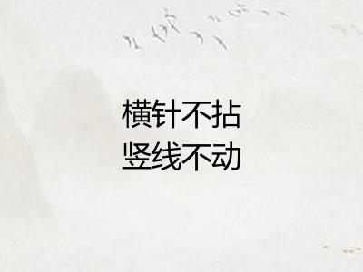 横针不拈竖线不动