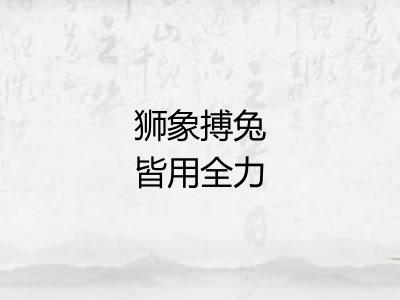 狮象搏兔皆用全力 狮象搏兔皆用全力