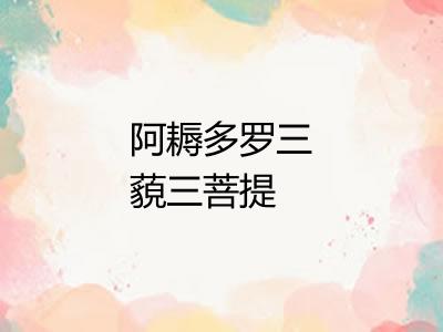 阿耨多罗三藐三菩提 阿耨多罗三藐三菩提